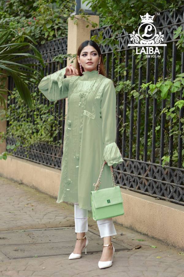 Laiba Am 94 Blushing Beauty Fancy Stylish Designer Georgette Wear Top With Bottom Collection